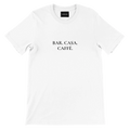 BAR. CASA. CAFFÈ. –Premium Unisex Crewneck T-shirt minimal coffee community - MOKAS