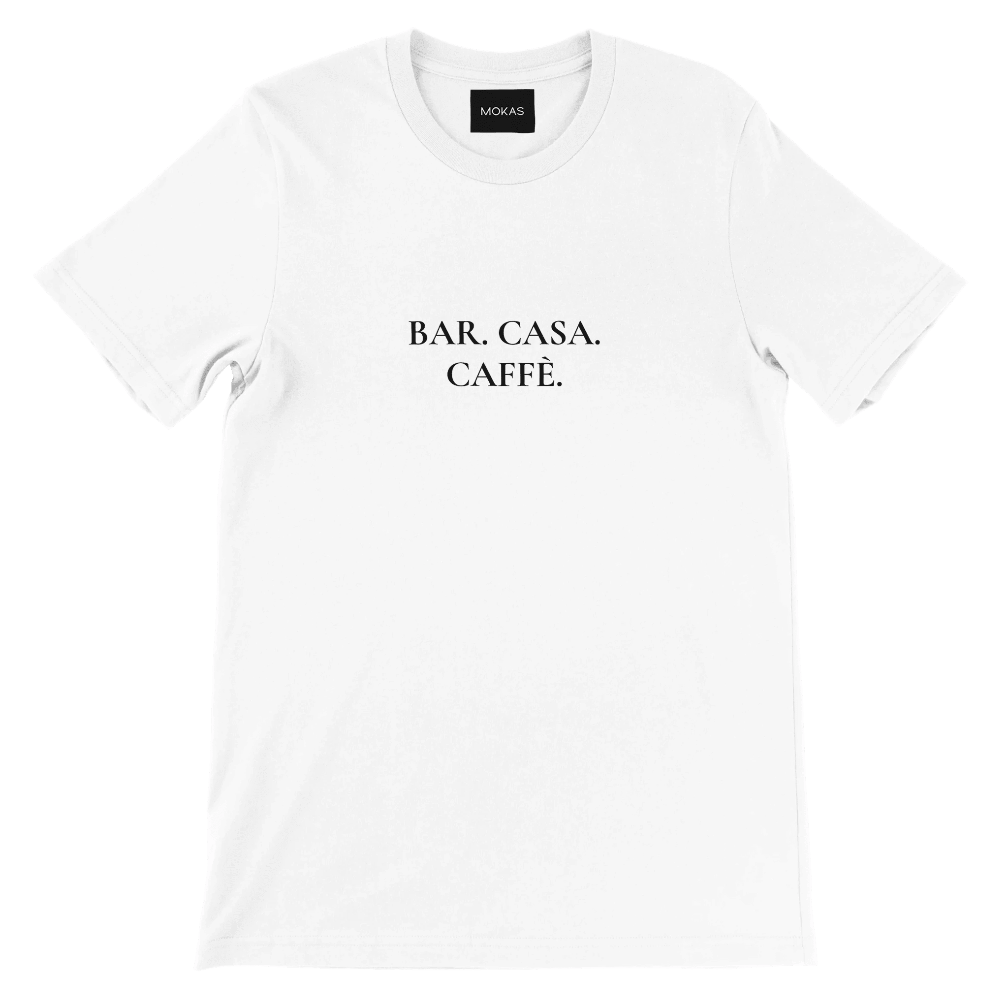 BAR. CASA. CAFFÈ. –Premium Unisex Crewneck T-shirt minimal coffee community - MOKAS